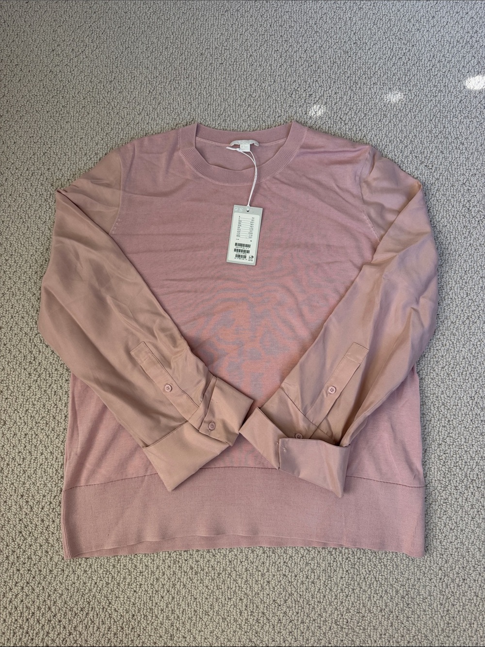 COS Pink Mixed-Material Blouse